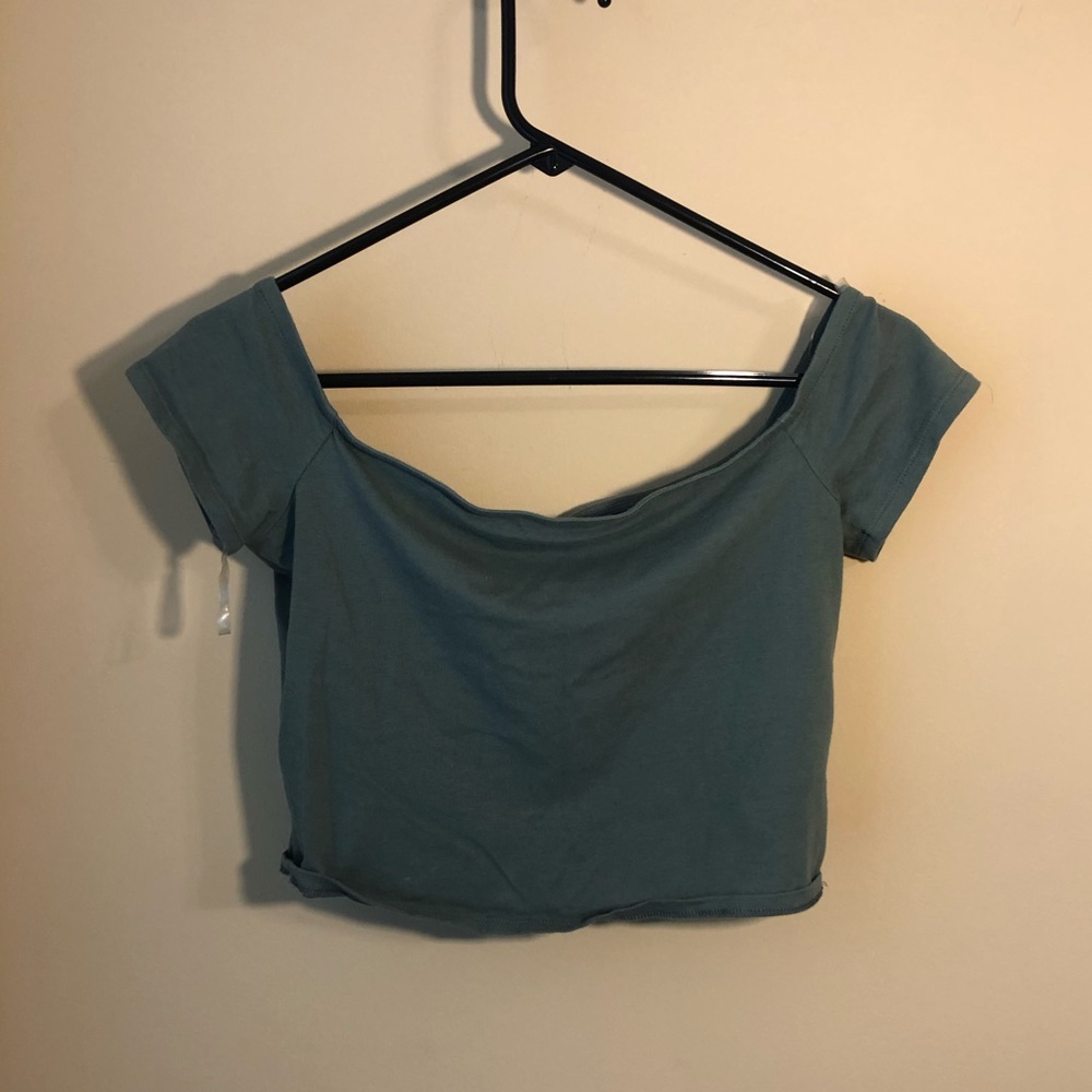 Green body-con crop top